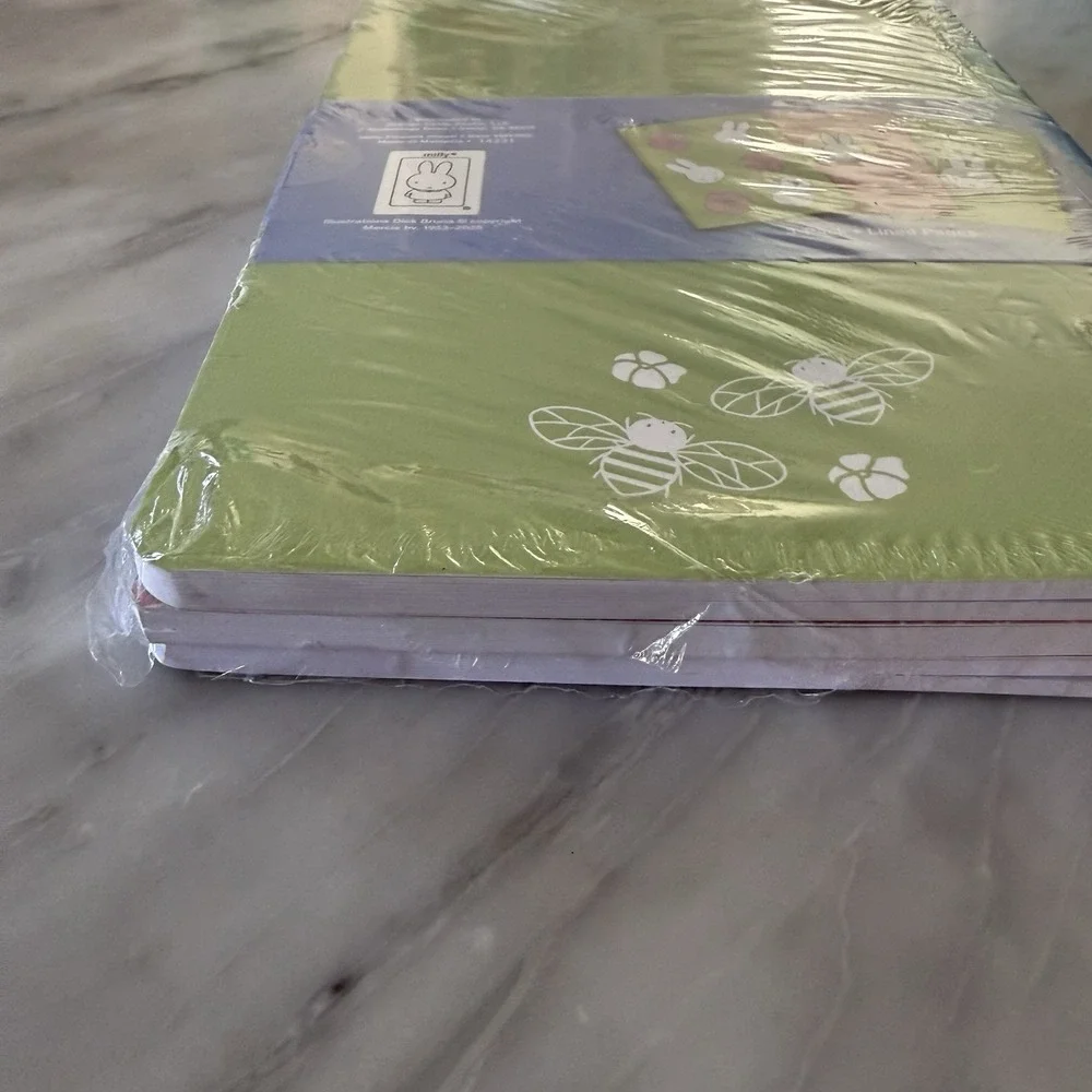 NEW Miffy‎ Green Pink Floral Notebook Trio 3 Pack Journals 80 Lined Pages Each